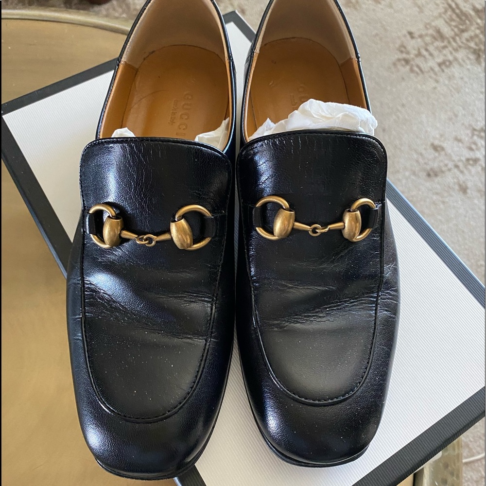 Gucci Quentin horsebit stacked heel loafer 36.5